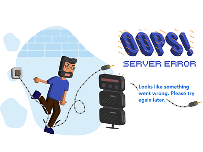 Error page design illustration minimal ui vector web website
