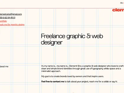 One page portfolio brand identity css grid graphic designer graphiste grid layout logo design portfolio typography webdesigner webflow webflow designer