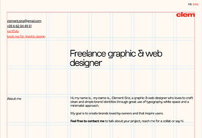 One page portfolio brand identity css grid graphic designer graphiste grid layout logo design portfolio typography webdesigner webflow webflow designer