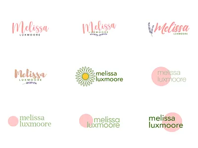 Melissa - Logo concepts bold brand identity concept concepts design flat flowers fun graphic design health ideation illustrative illustrator logotype minimal modern pastel typography vector wellness