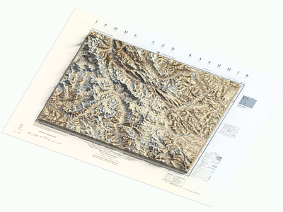 Jammu and Kashmir - Render II 3d cartography extension generator heightmap illustration map photoshop plugin