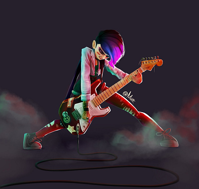 Punk Girl atitude cute art girl girl character guitar punk punkrock rock