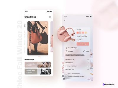 CLASSIC shape Bags app app design bag bags chloe concept dailyui darrylbag design figma handbag mockup mockups penonpaper shopoholic ui ui design uidesign