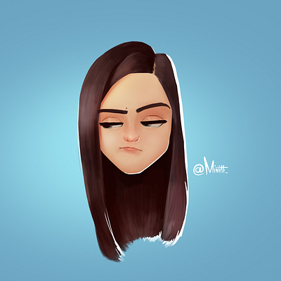 caricature 3 blue cartoon character cute design girl illustration