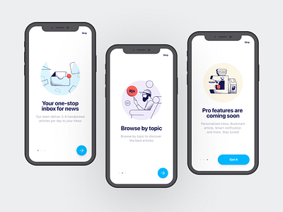 Vincent Onboarding app design app guided tour design illustration ios launch screens mobile mobile app ui ux vincent walkthroughs