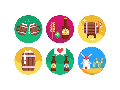 Beer Icons beer beer art beer bottle beer brand beer branding beer can beer icons beer label beer logo coloured icons flat icons icon icons icons pack vector vectors