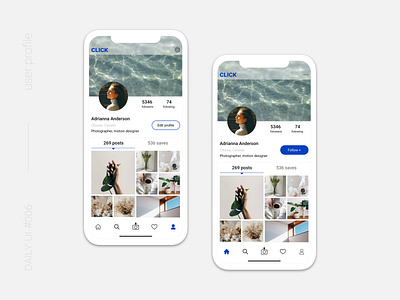 Daily UI #006 - User Profile 006 app dailyui dailyui006 dailyuichallenge design figma minimal photography photographyapp profile ui user userprofile ux