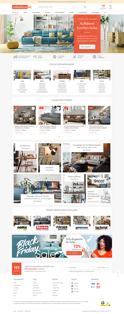 Furniture Store app design flat illustrator minimal typography ui ux web website