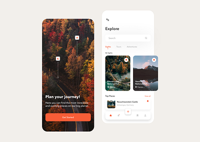 Travel App 2020 app app design color design journey mobile app mobile app design outdoor travel travel app traveling travelling typography ui ux