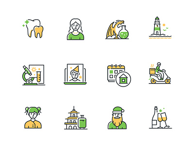 Highlight icons business collection design icon line outline outline icons style vector