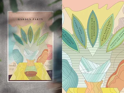 Garden Party illustration poster psychadelic