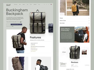 Herschel Supply Co. Product Page backpack ecommerce ecommerce design figma outdoor outdoors product product page store web web design