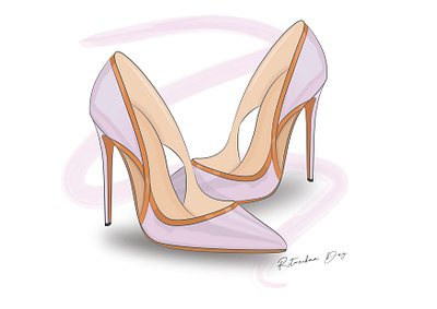 Pumps chic cut out design elegant fashion footwear footwear design heels high heels illustration pastel pumps silhouette sketch