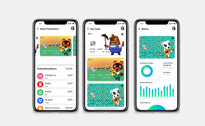 Animal Crossing - Bells Fargo Mobile UI animal crossing bank app bank card branding credit card design iphone iphone app mobile mobile app mobile app design mobile design mobile ui mobile ui design mobile ux phone app