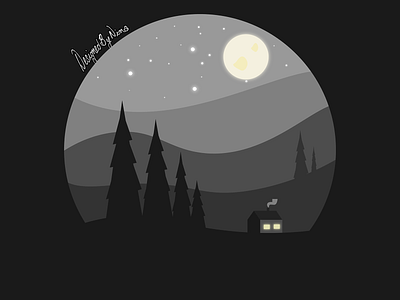 vector night adobe illustrator adobe photoshop design flat illustration illustrator minimal moon night vector vector art vector design