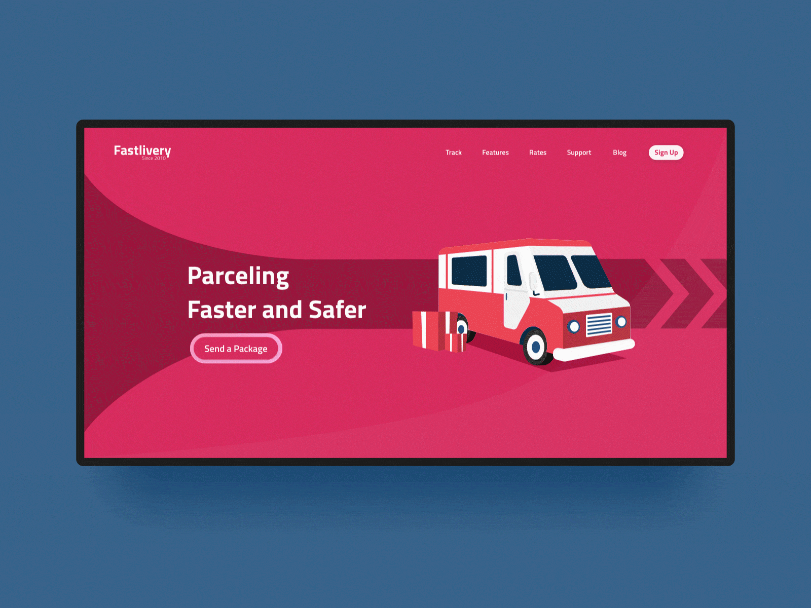 Landing Page- Fastlivery animation landing page landing page design motion page parcel track truck webdesign website website design