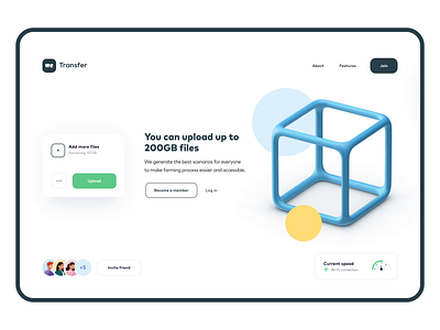 Wetransfer UI Concept animation design landing minimal motion onepage transition ui upload ux web