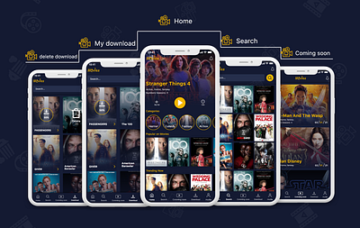 Movies design illustration logo movies movies app ui ux xd