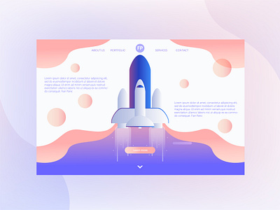 Header Page Illustration Flat Rocket 3d 3d illustration awesome gradient clean design hero image hero section illustration landing page landingpage rocket smoth color ui user experience user interface ux