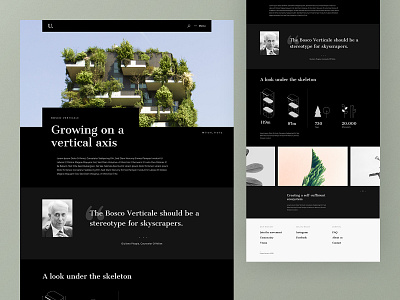 #36 Urban Botanic Detailpage 🌳| 99+ Days in the Lab architecture atomic dark theme dark theme ui design system desktop detail page figma infographic modules quote urban