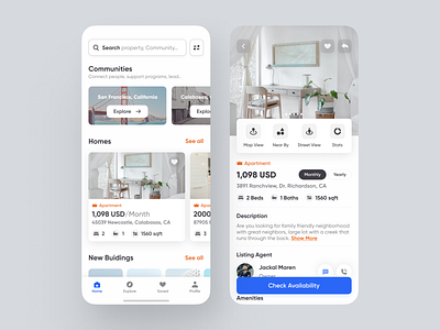 Real Estate - Mobile App apartment booking app buildings dubai hiring home hotel app job mobile app design property management property search real estate real estate agency realestate realestateagent restaurant room booking roommate saudi arabia search platform