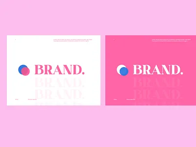 Pink Brand Identity 202 blue brand identity branding clean photoshop pink round simple ui ux website white