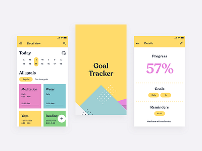 Android Application design for goal tracking android app android ui kit material design material ui mobile mobile design ui ux web design