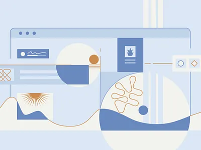 15 Most Popular Types of Websites abstract article blog flat graphic design illustration pastel vector web