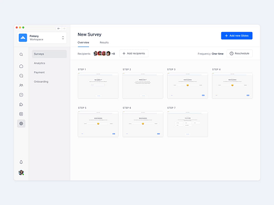 Survey Editing Flow Animation 🗒 🖋 animation app design cards clean ui desktop drag and drop fintory flow interface ui ux webapp