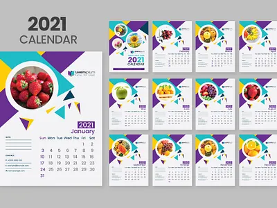 2021 Wall Calendar 2021 calendar calendar calendar 2021 calendar design calendar mockup calendar ui colorful calendar cristal p design designer graphic happy new year logo design mockup office calendar wall wall calendar wall calendar template year planner