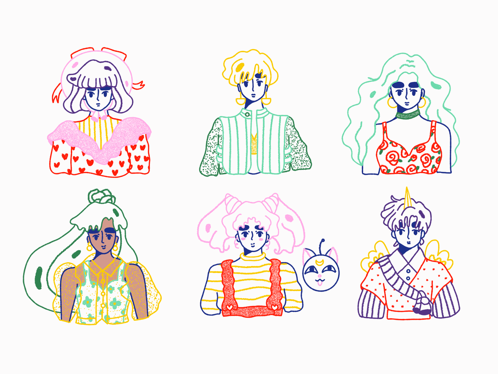 The Outers ♥ Sailor Moon art character character design design drawing fanart gif illustration line art loop motion