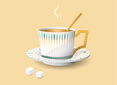 My cup of tea adobe illustrator cup design illustration illustrator sugar tea cup vector