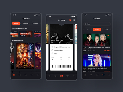 Event app app app design concert dark app dark mode dark theme design event event app guide ios ios design iphone mobile mobile app mobile design movie movie app music ui