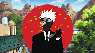 Kakashi Hatake anime design illustration naruto vector