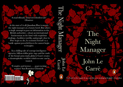 Penguin Book Cover Challenge - The Night Manager art book art book cover books digital flowers illustration john le carre the night manager typography university weapons