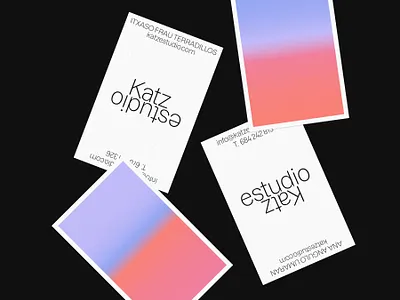 Katz Estudio business cards branding businesscard color pallet degraded sunset visual identity