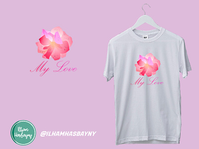 Beautiful Flower (T-shirt Design) flower funny love my love pink printshop redbubble spreadshirt t shirt t shirt design t shirt illustration t shirt mockup unique valentine day wife zazzle