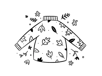 Sweater Weather autumn design doodle fall hand drawn illustration illustrator lineart procreate sweater