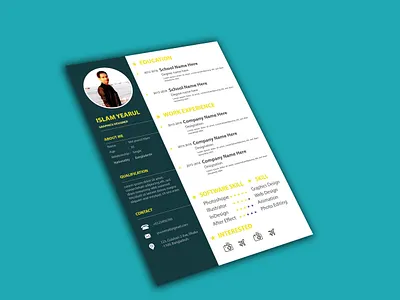Creative Resume biodata design
