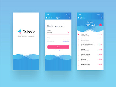 UI Mobile Login Page Calonix App login login design login form login page login screen mobile mobile app mobile app design mobile design mobile ui