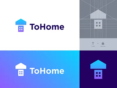 ToHome - Logo agency app application branding home house icon identity logo logo designer logodesign logotype mark negative space real estate t t home t house tohome visual identity