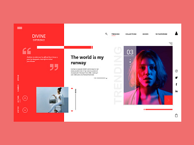 Fashion application landing page trendy ui ui