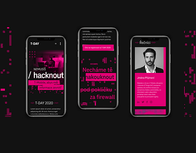 T-Day 2020 glitch hacker interactive design magenta product techno ui