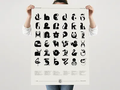 The Wild Alphabet Poster abstract alphabet animal art direction blackandwhite design graphic design johannlucchini logo poster poster design typography vector