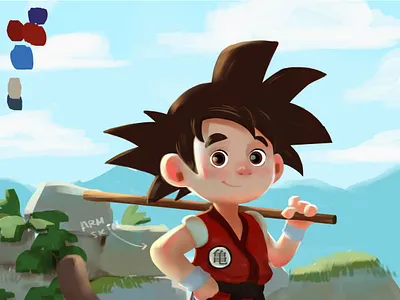 Goku sunnyday character design characterdesign characters goku illus illustration