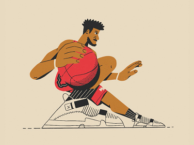 Jimmy Butler all the pretty colors athlete basketball character illustration jimmy butler jordans miami heat nathan walker nba sneakers