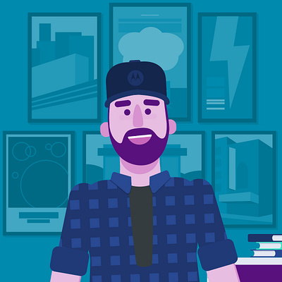 WFH Avatar avatar illustration illustrator motorola profile pic vector art