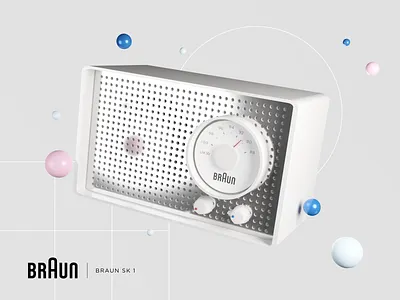 Braun 3D Design 3d 3d art blender branding cover design design graphic design illustration radio sketch user interface