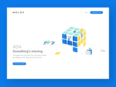Error 404 - Wolox 404 404 error ae after effects animation branding design error page graphic design illustration landing loop web web design