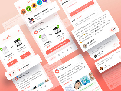 Brandefy | Light Mode app design beauty app blog comments makeup mobile app mobile app design mobile design mobile navigation mobile ui navigation bar products redesign concept review ui ui design visual design